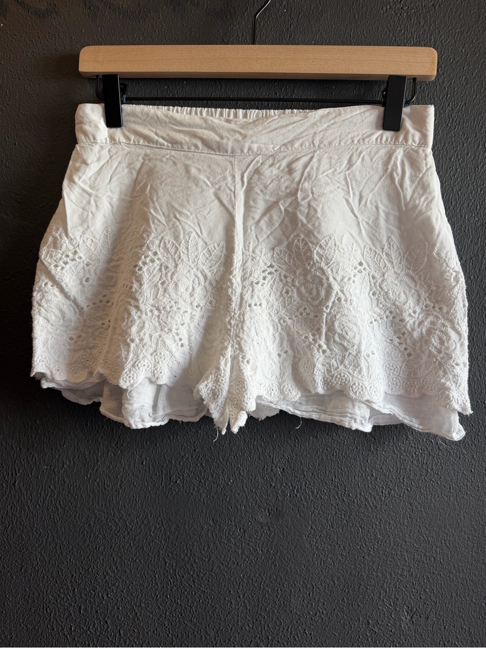 White Eyelet Lace Women's Shorts